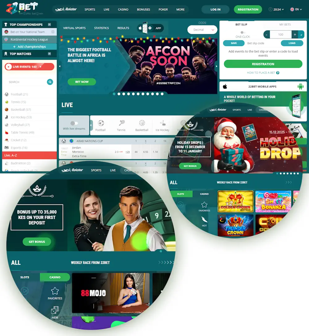 22Bet Sportsbook and Casino Banner
